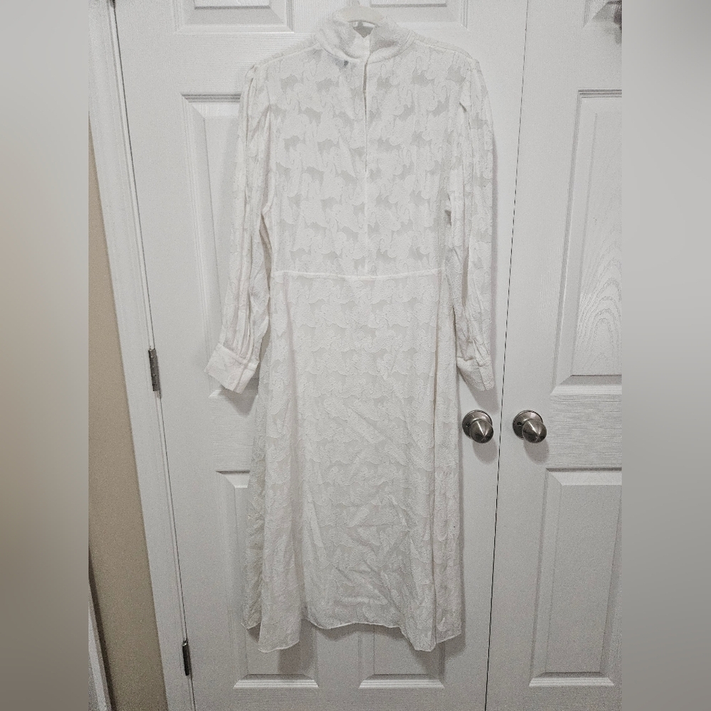 & Other Stories White Jacquard Dress 10 - Picture 7 of 9